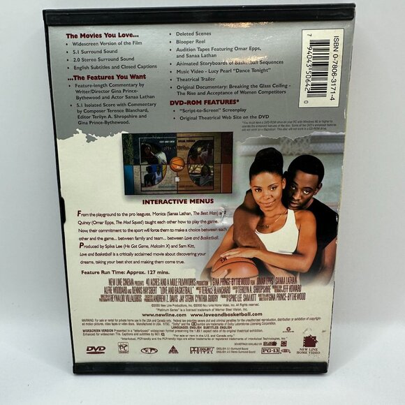 Love And Basketball DVD Sanaa Lathan PG-13 New Line Home Video Premium Edition - Picture 3 of 5